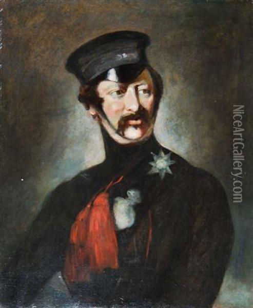 Portrait Of An English Rifleman Oil Painting - Carlton Theodore Chapman