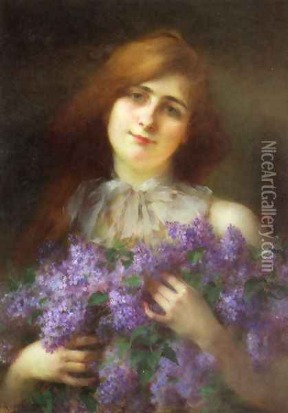 The Lilac Bouquet Oil Painting - Serkis Diranian