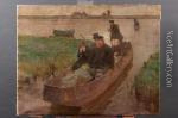 Funerale In Un Villaggio Di Pescatori Del Baltico Oil Painting - Ludwig Dettmann