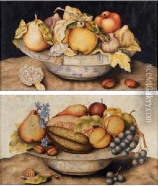 Natura Morta Con Frutta Oil Painting - Octavianus Montfort