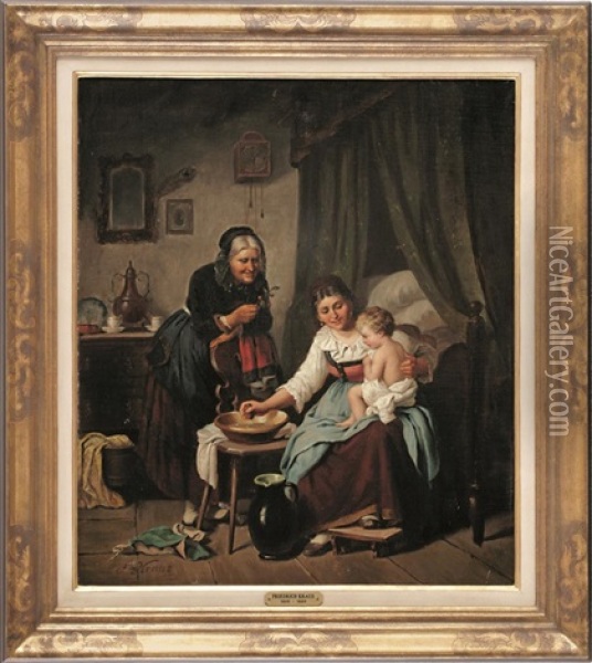Familienidylle Oil Painting - Friedrich Kraus