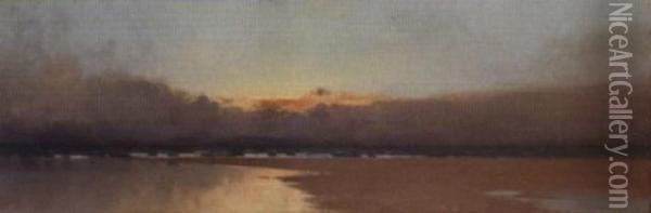 Exmouth Foreshore Oil Painting - Frederick John Widgery