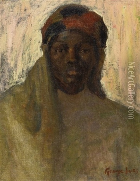 Portrait Of A Woman Oil Painting - George Benjamin Luks