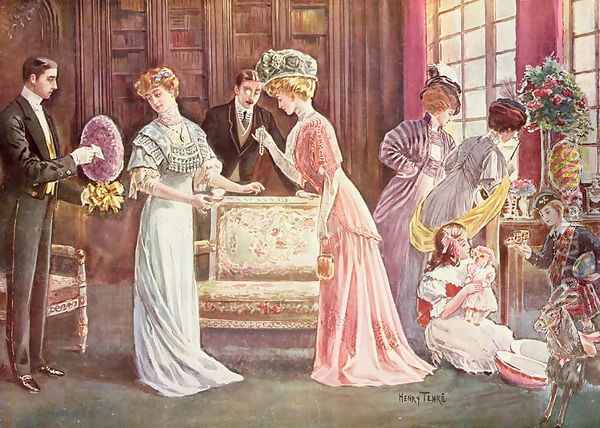 Easter Eggs in Town, 1908 Oil Painting - Charles Henry Tenre