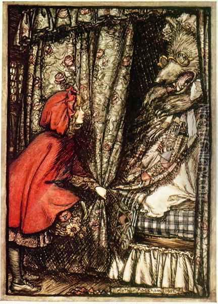 Little Red Riding Hood Oil Painting - Arthur Rackham