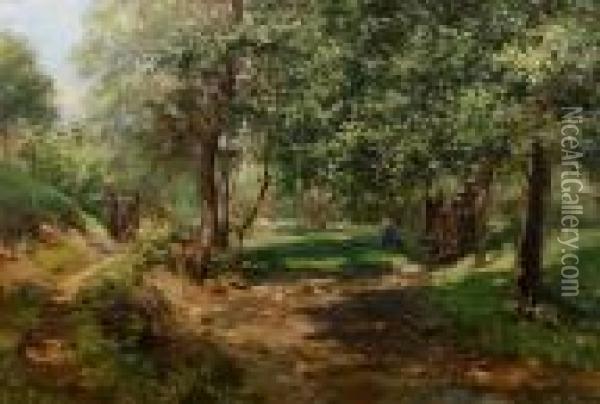 A Wooded Path Oil Painting - Paolo Sala