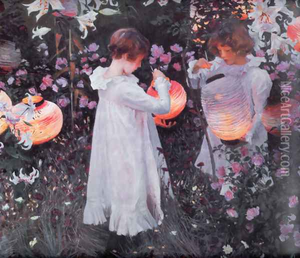 Carnation, Lily, Lily, Rose Oil Painting - John Singer Sargent