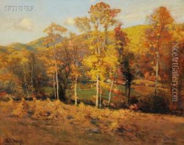L. Smyth Autumn View Oil Painting - Eugene Leslie Smythe