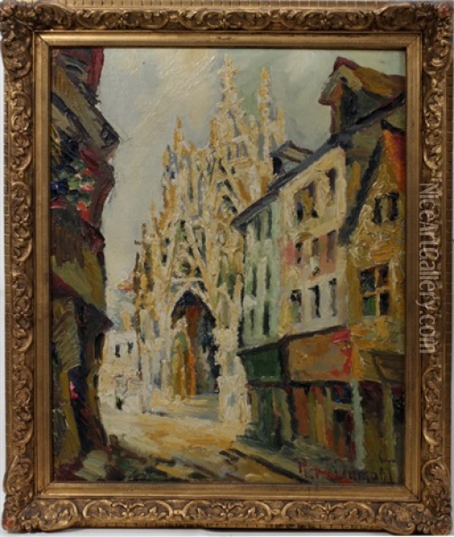 Cathedral Scene Oil Painting - Pierre Dumont