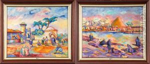 Paysages Animes Au Maroc Oil Painting - Pat Wilson