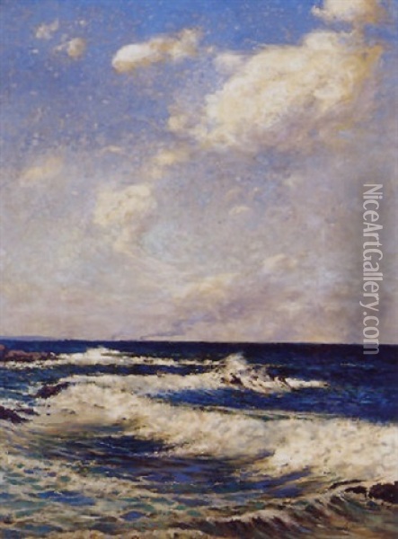 Turbulent Seas Oil Painting - Thomas (Tom) Humphrey