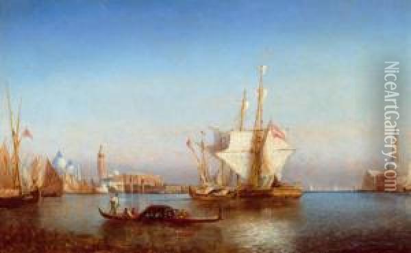 View Of Venice. Oil Painting - Paul Ch. Emmanuel Gallard-Lepinay