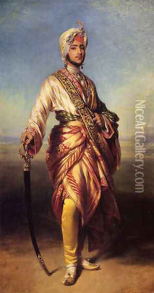 The Maharajah Duleep Singh Oil Painting - Franz Xavier Winterhalter