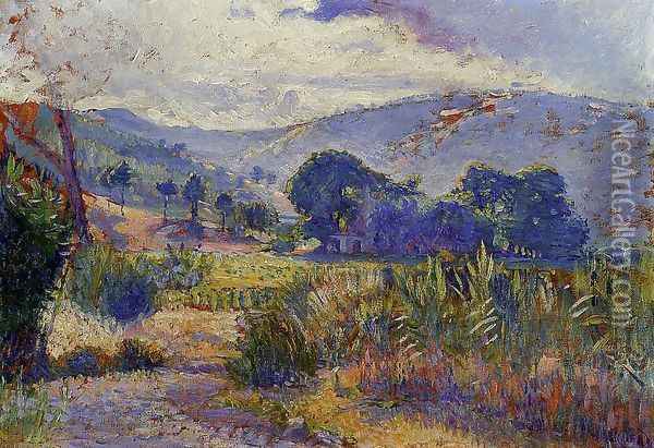 Cabasson Landscape (study) Oil Painting - Henri Edmond Cross