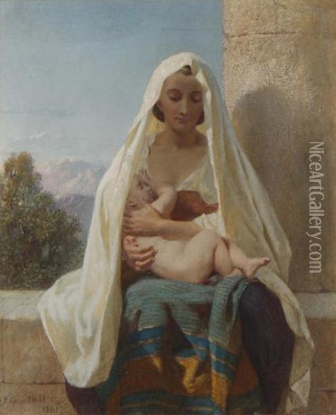 Mother And Child Oil Painting - Frederick Goodall