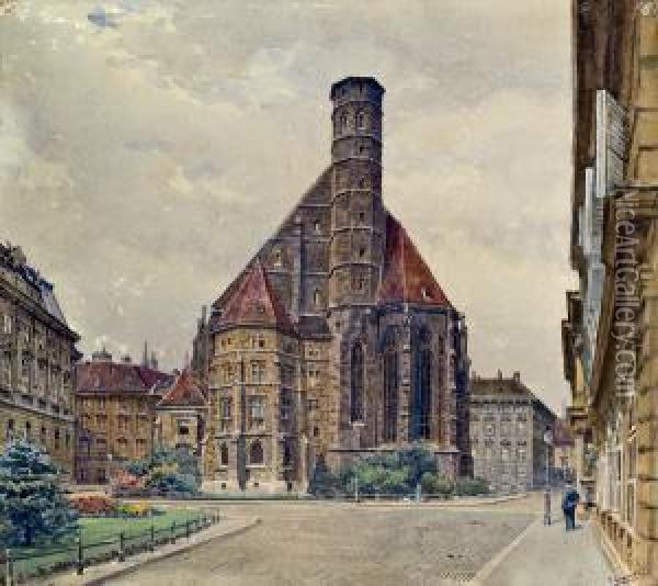 Die Minoritenkirche In Wien Oil Painting - Ernst Graner