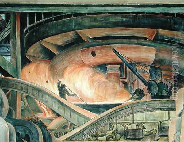 Detroit Industry-8, 1933 Oil Painting - Diego Rivera