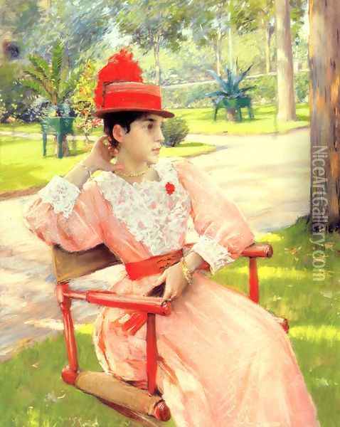 Afternoon in the Park Oil Painting - William Merritt Chase