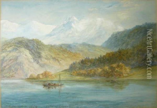 Lake Of Lucerne Oil Painting - John Jessop Hardwick