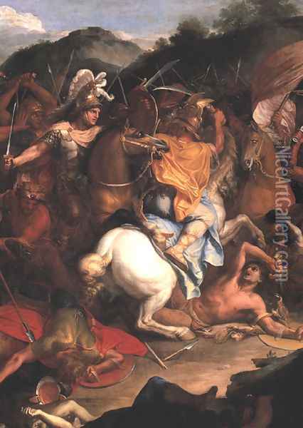 The Passage of the Granicus (detail) Oil Painting - Charles Le Brun