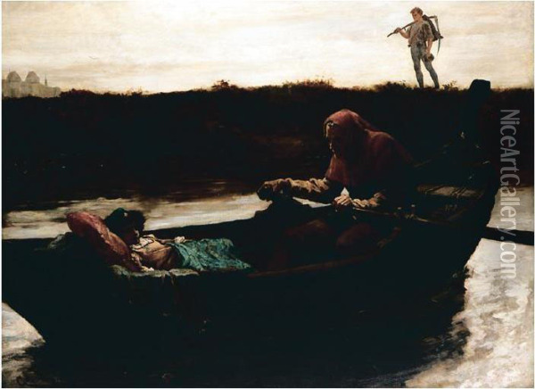 The Boatman Oil Painting - Gordon Frederick Browne