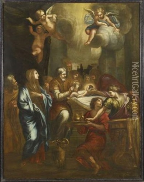 La Circoncision Oil Painting - Pietro da Cortona
