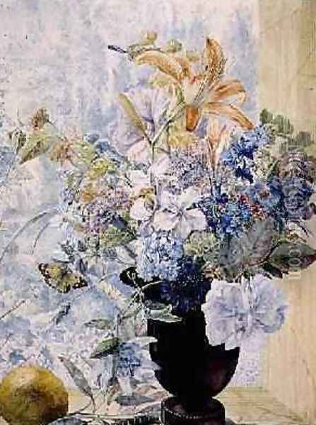 Vase of mixed flowers in a window Oil Painting - Jan van Os