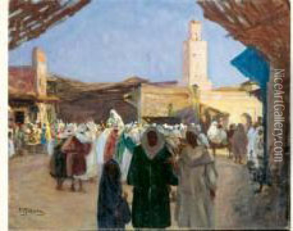 La Sortie Du Sultan Oil Painting - Pierra Ribera