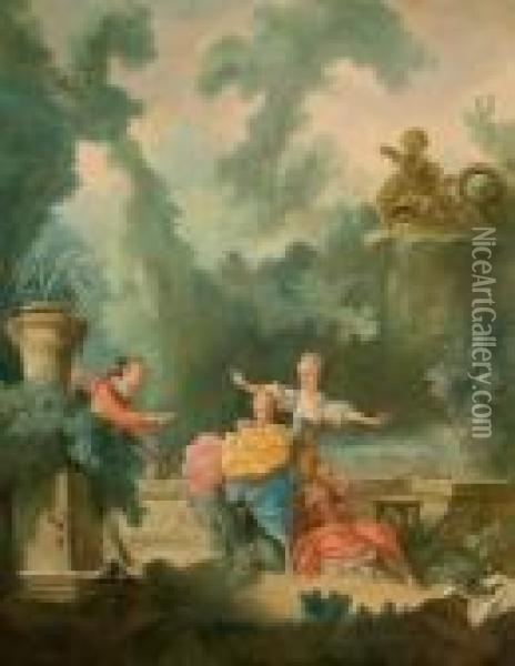 La Poursuite Oil Painting - Jean-Honore Fragonard