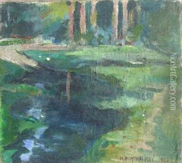 Pejzaz (1907) Oil Painting - Henryk Piatkowski