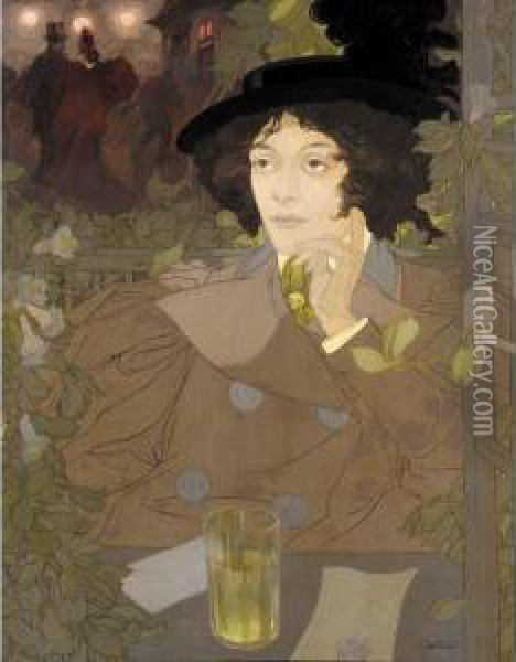 Le Buveur D'absinthe Oil Painting - Georges de Feure