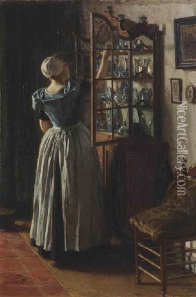 The Display Cabinet Oil Painting - Nicolaes van der Waay