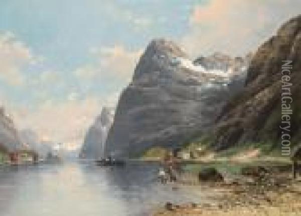 Paesaggio Con Fiordi Oil Painting - Adolf Kaufmann