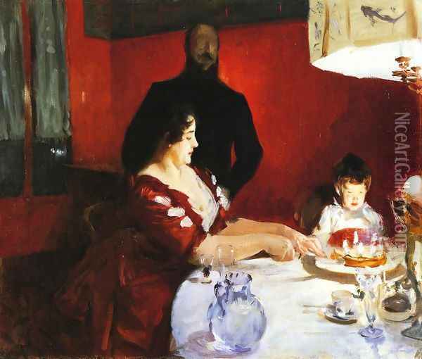 Fete Famillale: The Birthday Party Oil Painting - John Singer Sargent
