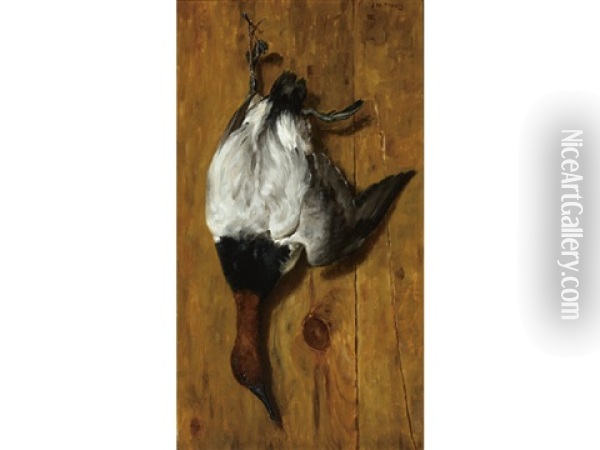 Nature Morte Canvasback Drake Oil Painting - John Martin Tracy