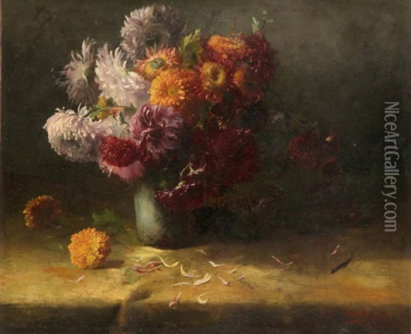 Nature Morte Aux Fleurs Oil Painting - Josef van de Roye