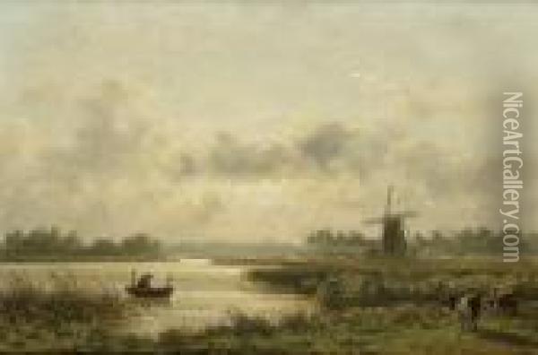 Lac Et Paysage, Hollande Oil Painting - Johannes Josephus Destree