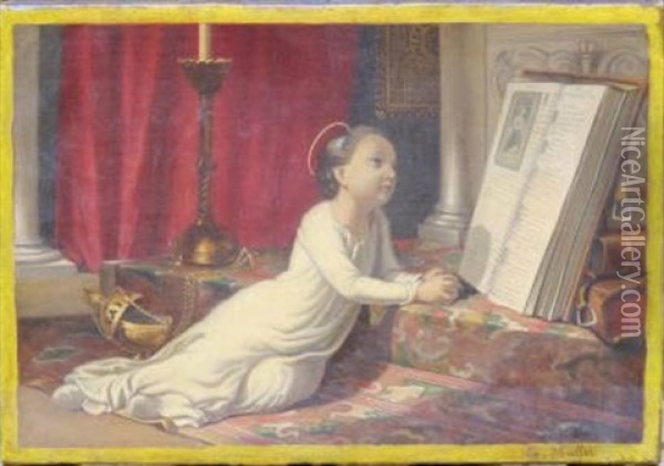L'enfance De Saint Elisabeth De Hongrie Oil Painting - Charles Louis Lucien Mueller
