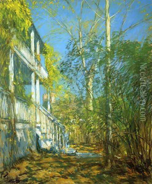 Summer at Cos Cob Oil Painting - Frederick Childe Hassam