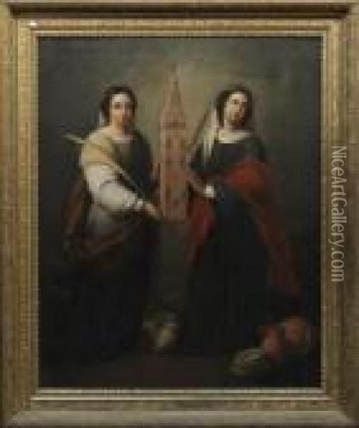 Saints Justa And Rufina Oil Painting - Bartolome Esteban Murillo