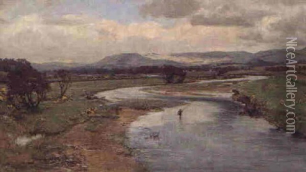 The River Nith, Scotland Oil Painting - David Farquharson