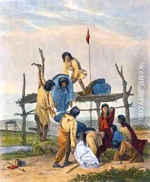 Indian Burial Oil Painting - Eastman, Captain Seth