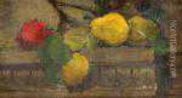 Fruits Sur Un Entablement Oil Painting - Ernest Quost