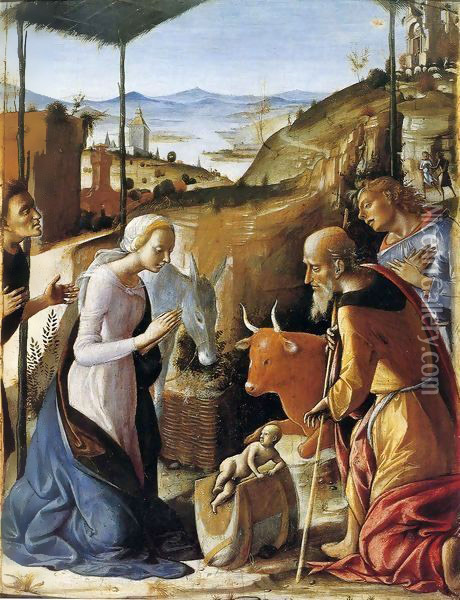 Nativity Oil Painting - Pietro di Francesco degli Orioli