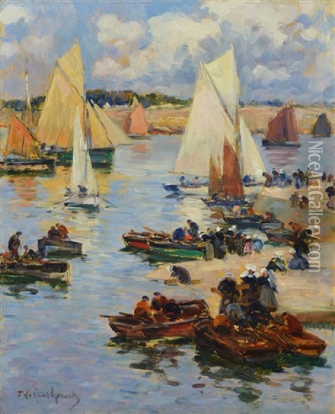 Escena De Puerto Oil Painting - Fernand Marie Eugene Legout-Gerard