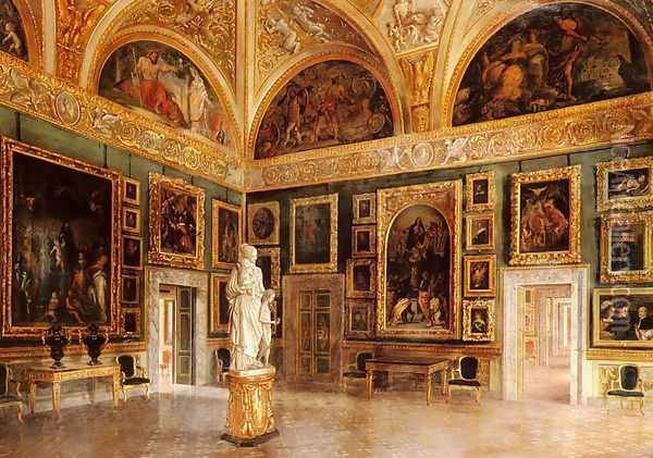 The Interior Of The Pitti Palace Oil Painting - S. Corsi