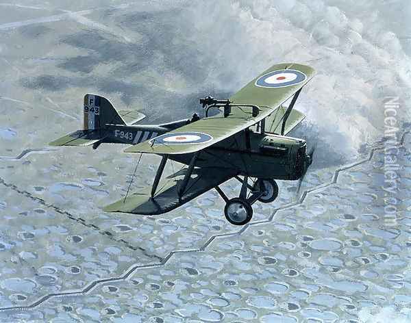 Royal Aircraft Factory SE5, single seater with Vickers and Lewis gun, powered by Hispano-Suiza, 1914-18 Oil Painting - B. Withams