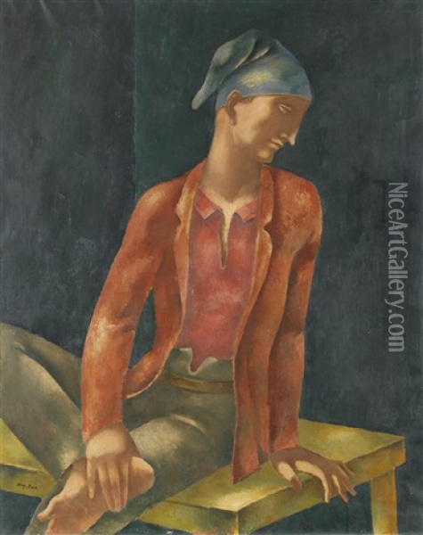 Junger Mann Mit Blauer Kappe Oil Painting - Eugene Zak