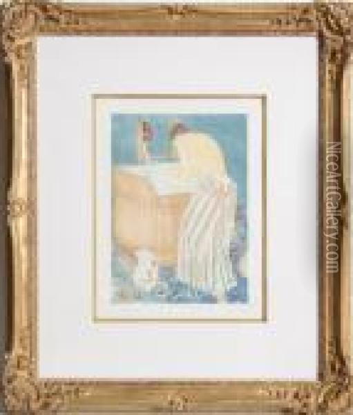 Woman Bathing Oil Painting - Mary Cassatt