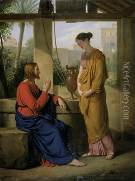 Christus Und Die Samariterin Oil Painting - Joseph Berger